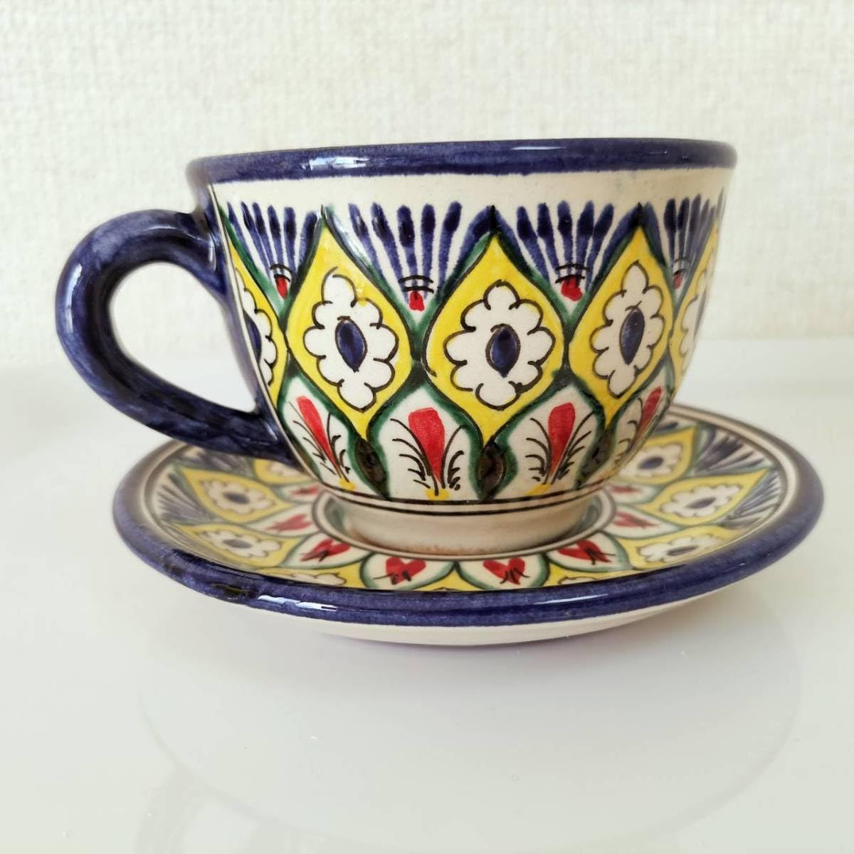 Amazon | RST016ウズベキスタンの伝統工芸品 カラフル陶器 リシタン焼