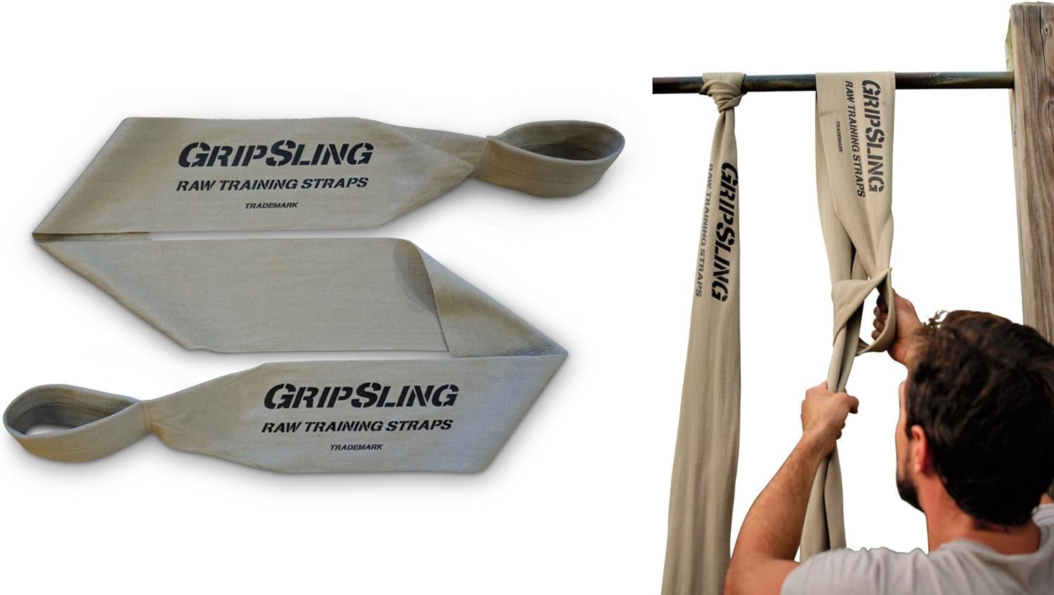GripSling Raw Training Straps for Fitness, Strength Training and Calisthenics Exercise - Use at The Gym, for Traveling, and Outdoor Workouts - XL Strap Only