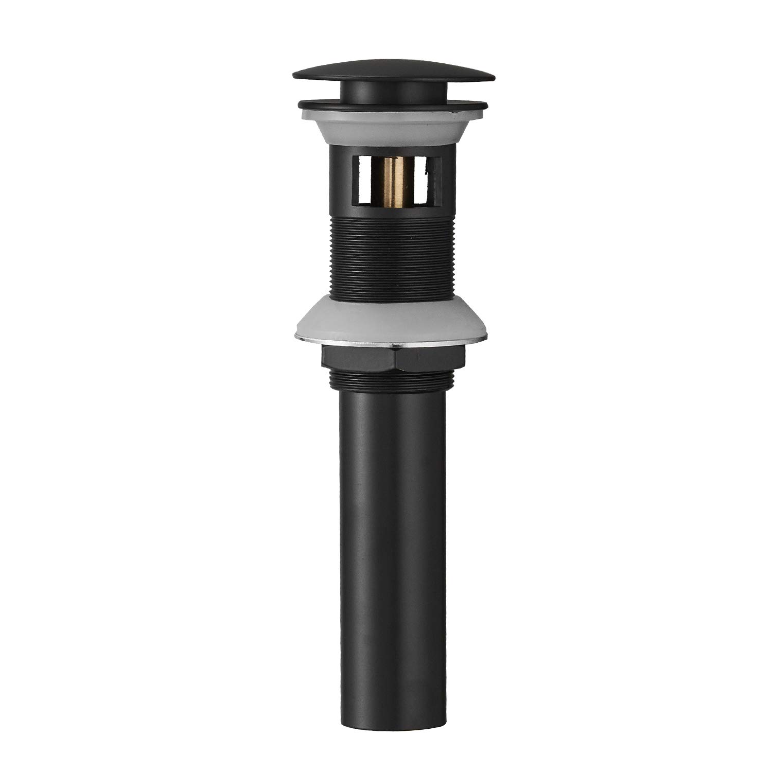 Jnfidosr Black Vessel Sink Drain Stopper With Overflow, Fits Standard Bathroom Sink Hole 1-1/2" To 1-3/4", Matte
