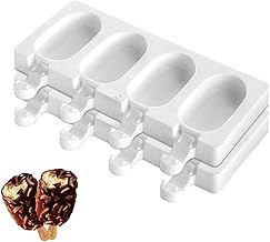 قالب صنع مثلجات سيليكون من هومكين، صانع مثلجات مع 50 عصا، قالب صنع مثلجات امن غذائيا وخالي من مادة بيسفينول أ للحلوى والشوكولاتة، عبوة من مجموعتين