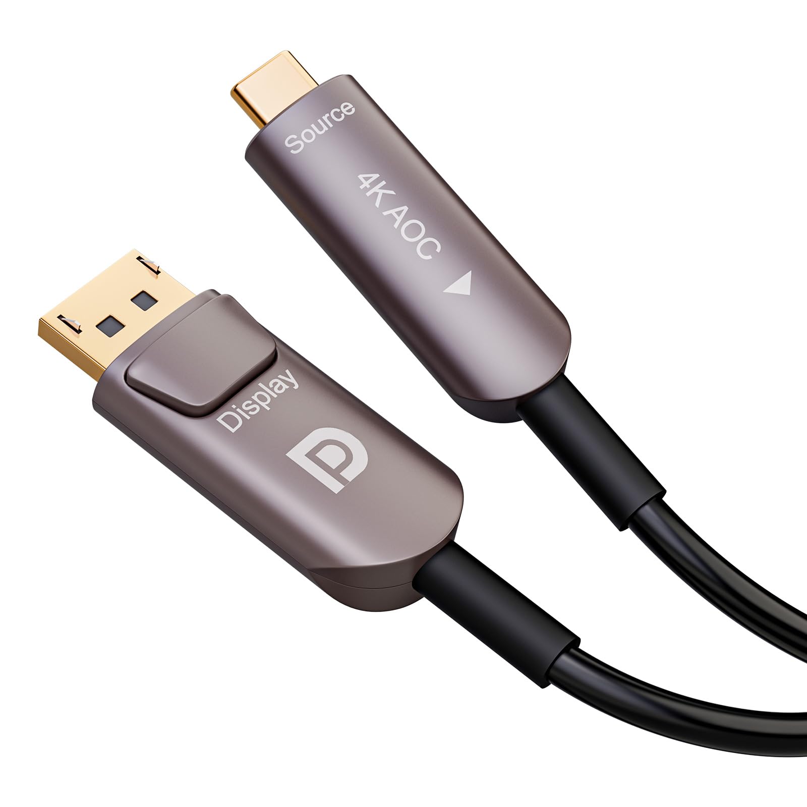 USB C do Displayport 4K Kabel światłowodowy USB 3.1 typ C do kabla Displayport, Thunderbolt 3/4 kompatybilny, dla MacBooka Pro/Air (A0109-AOC-15M)