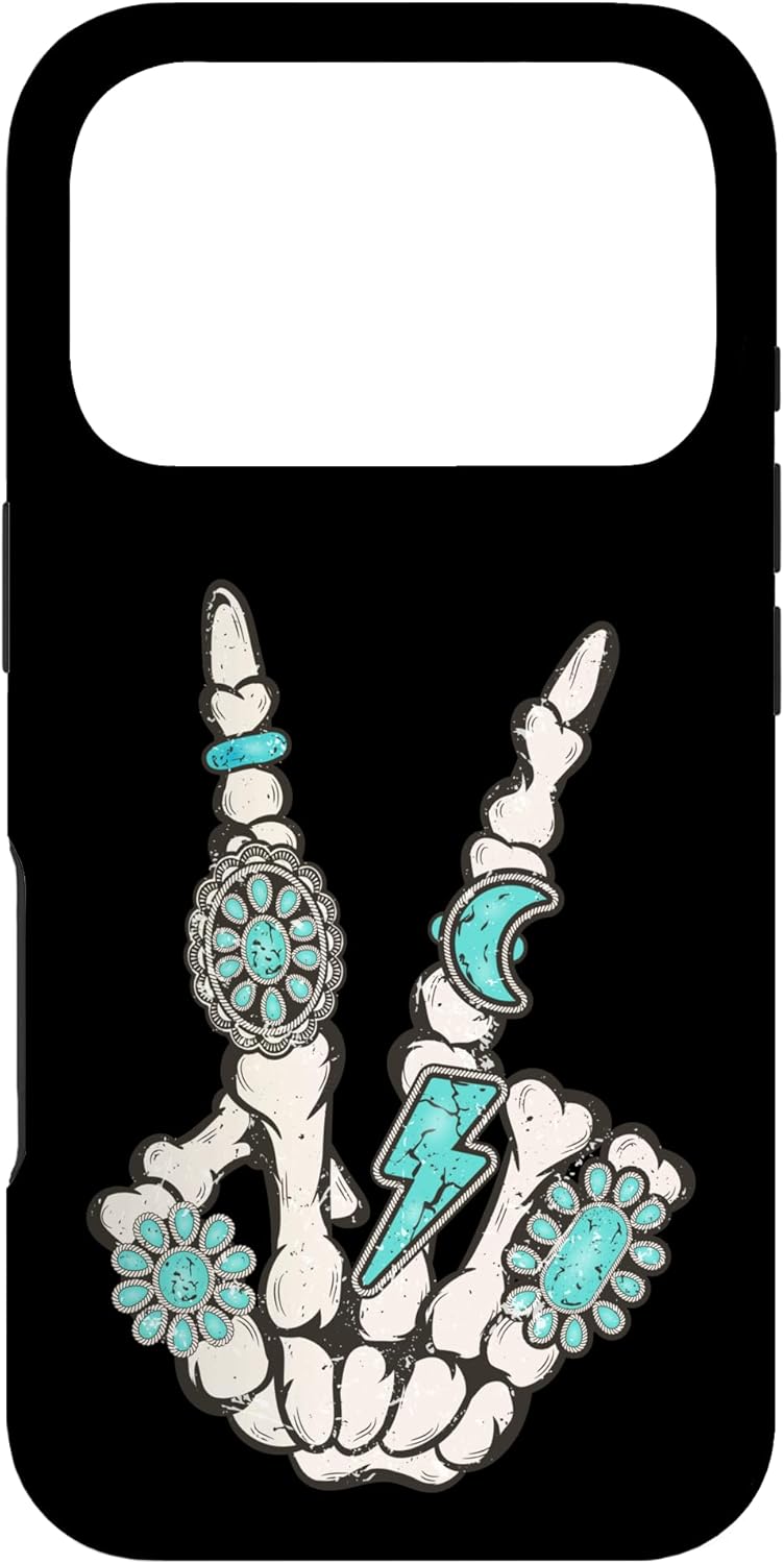Skeleton Turquoise Hand Western Rodeo Cowboy Cowgirl Case for iPhone 17 Pro