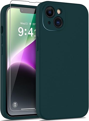 Miniatura 8 de DEENAKIN Funda para iPhone 14 Pro con protector de pantalla, suave y sedosa funda de goma de gel de silicona flexible, ajuste delgado, a prueba de