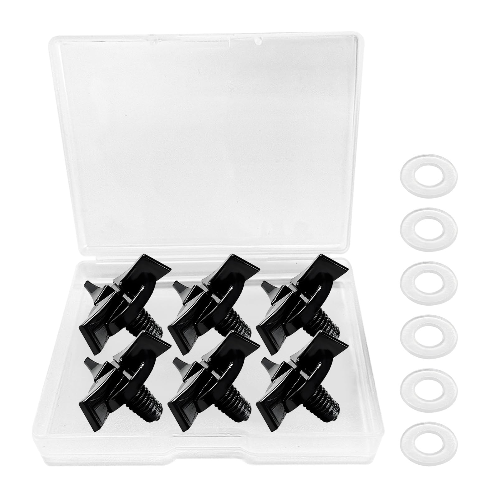 ZNDAW 6 PCS Motorcycle Helmet Screws, Dirt Bike Helmet Visor Screws with Washers & Storage Box, Helmet Visor Fixing Bolts Kit Replacement for
