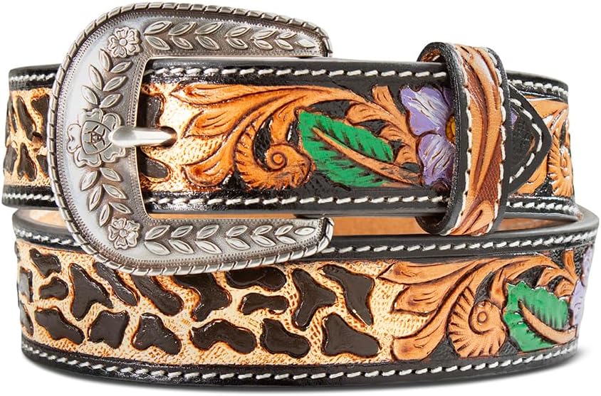 ARIAT Youth Floral Belt with Painted Inlay