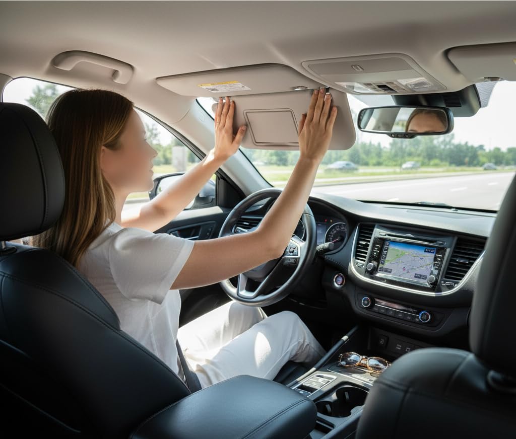 Pare Soleil conducteur, Pare-Soleil de Rechange côté Gauche en PVC avec Vision et sécurité améliorées, Compatible avec Voiture (2014-2019)