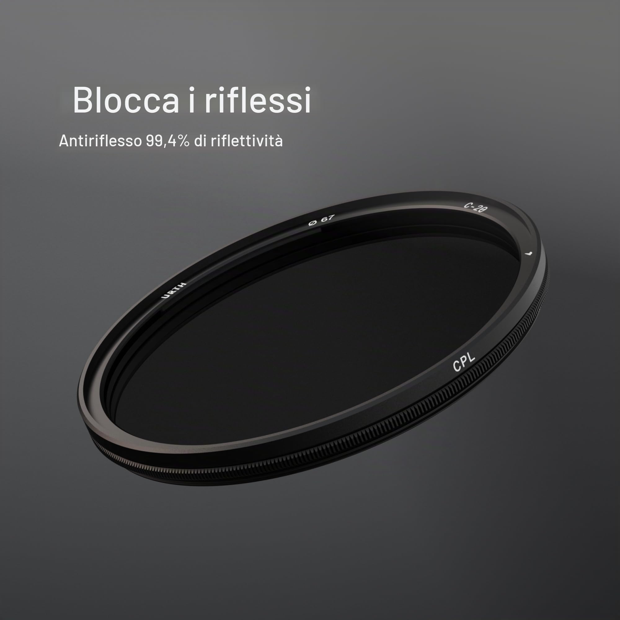 Urth 72 mm Filtro Polarizzatore (CPL) Magnetico per Obiettivo (Plus) - Nano Rivestimento 20 Strati, Filtro per Fotocamera in Vetro Ottico HD per Fotocamera