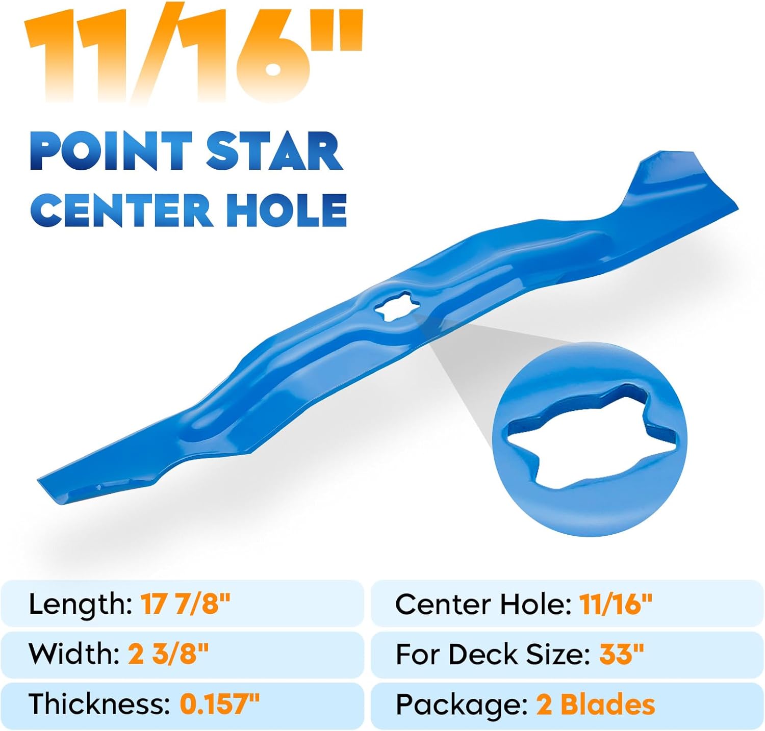 Aeagle High Lift Blade for 742-04154 33 inch Deck MTD Cub Cadet Troy Bilt Walk Behind CC760 CC760ES CC800 TBWC33XP 12A-764M799 Replaces 942-04154A 742-04154A 942-04154 2 Pack
