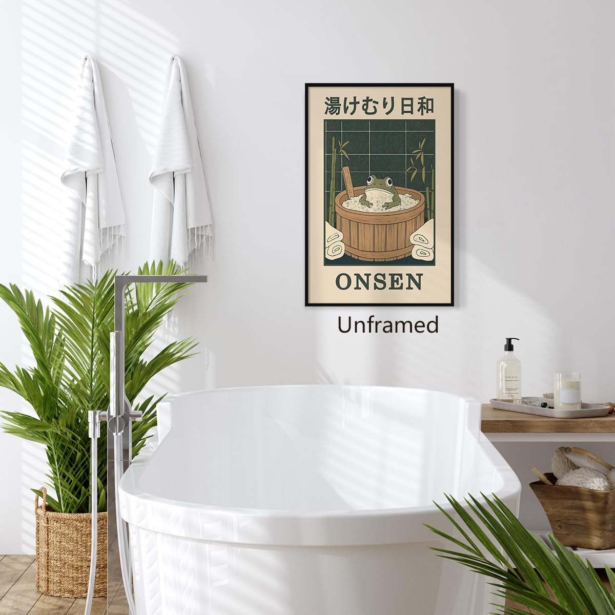 Amazon.com: XMJJQQ Japanese Canvas Wall Art, Frog In Bathtub Enjoy