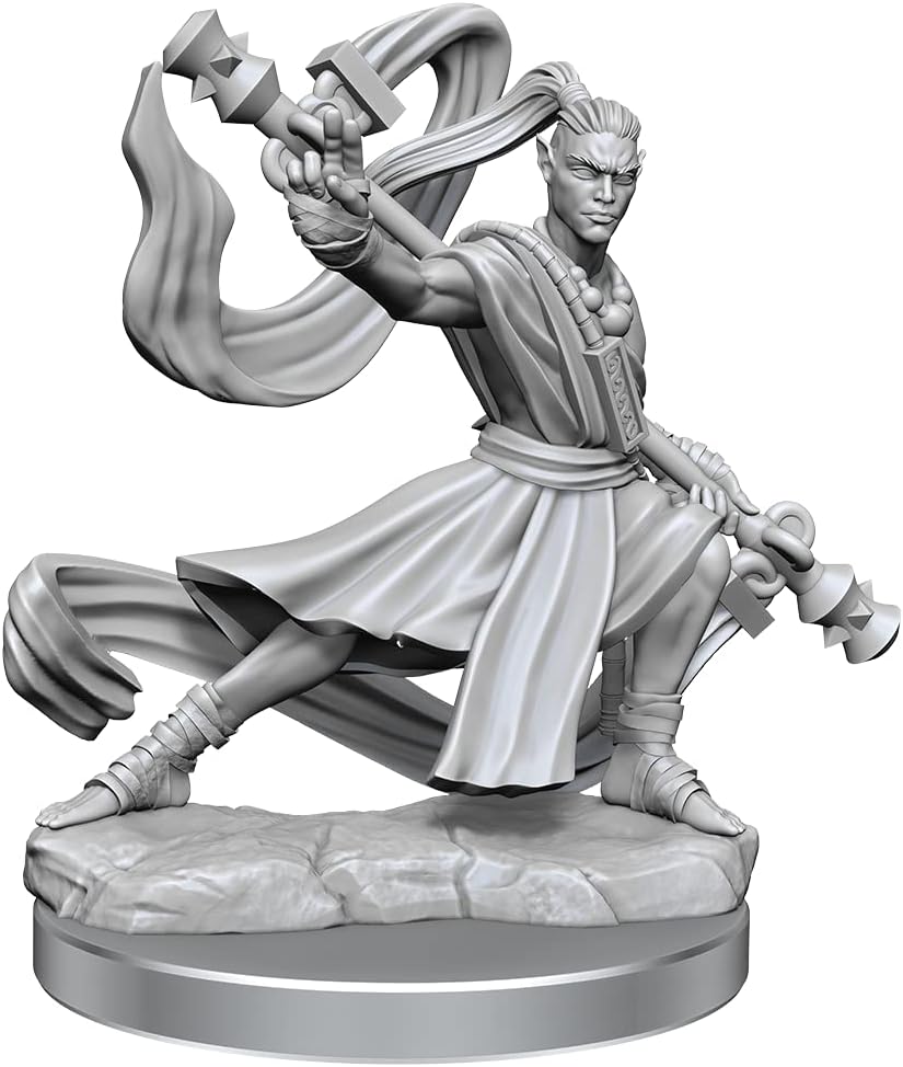 WizKids D&D Frameworks: Elf Monk Male - Unpainted and Unassembled