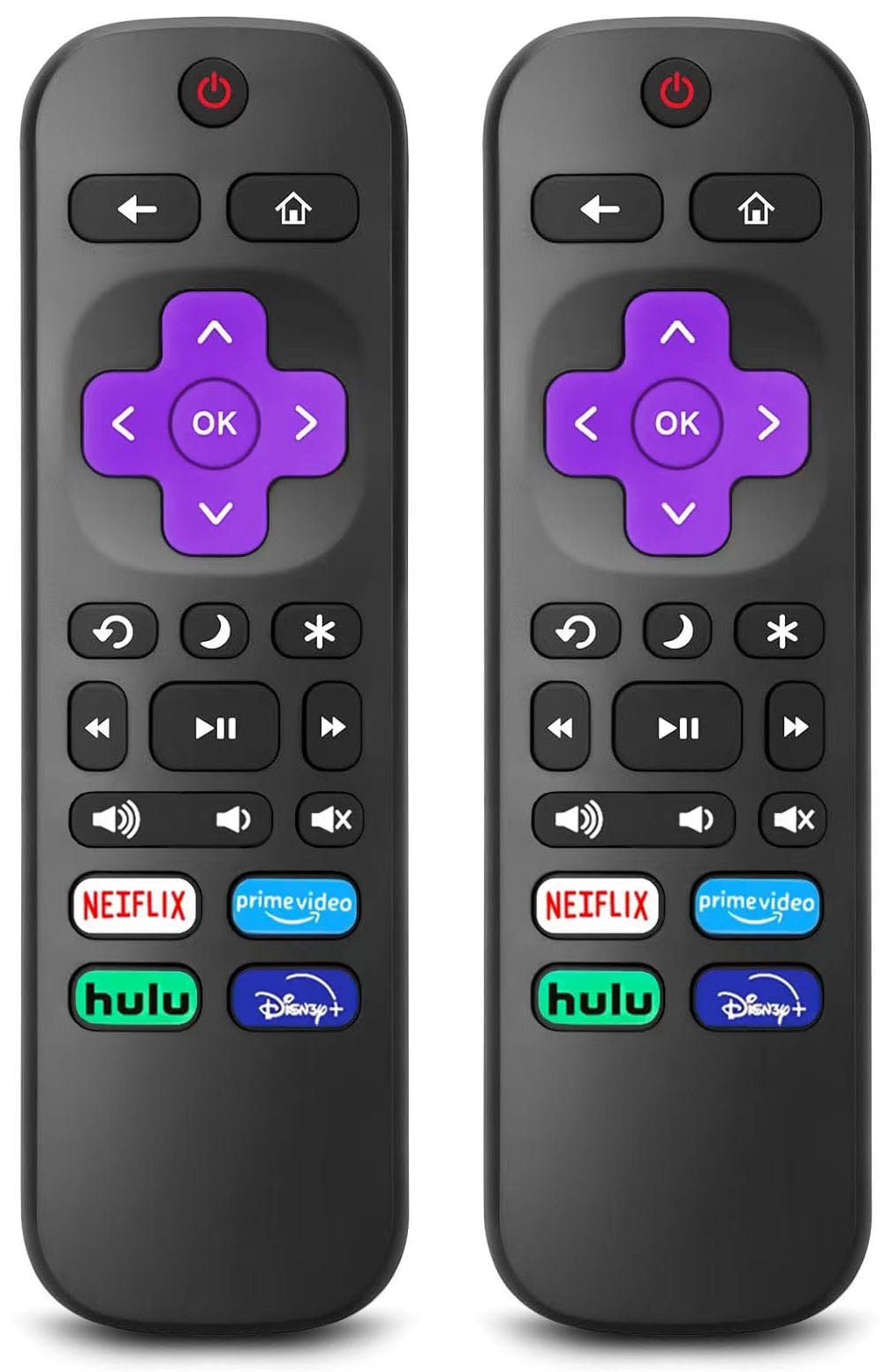 2 PCS Replacement Remote Control for All Roku TV, Compatible with TCL TV/forHise