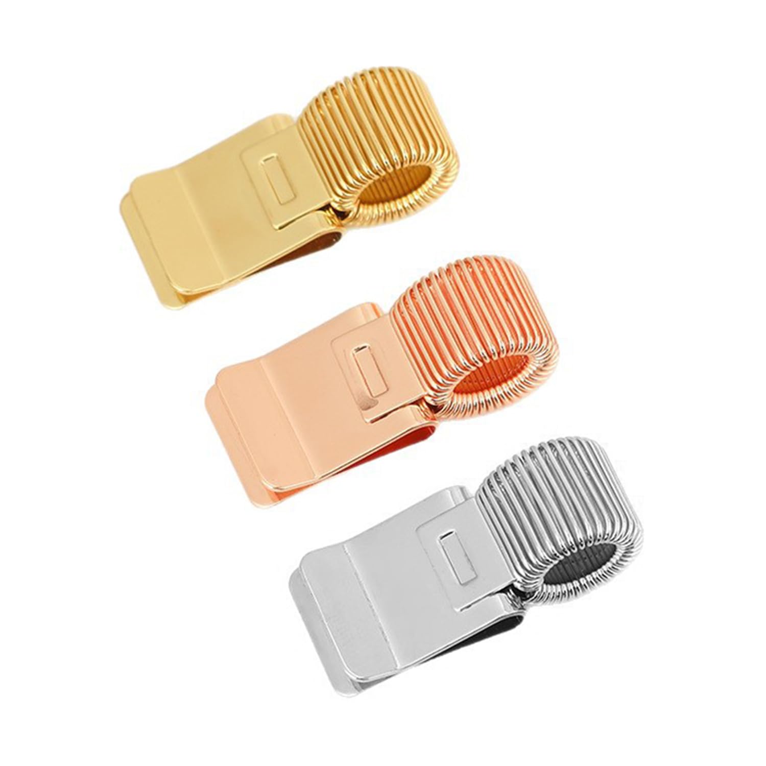 SYEYCW 3 Pcs Pen Holders for Notebook, Metal Pen Holder with Adjustable Single Spring Loop, Convenient Pencil Holder Clip Organizer, for Notebook, Journal, Diary, Gold, Silver, Rose Gold