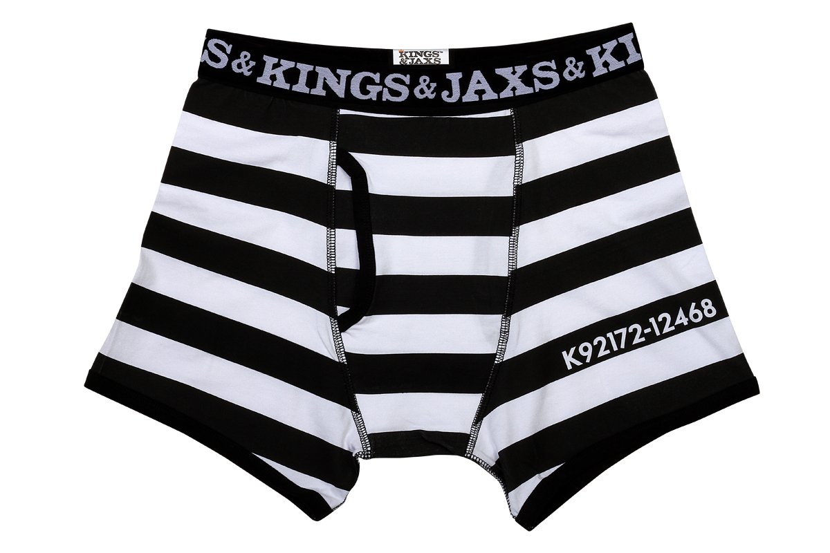 Men's Prison Break Boxer Briefs (Black/White)