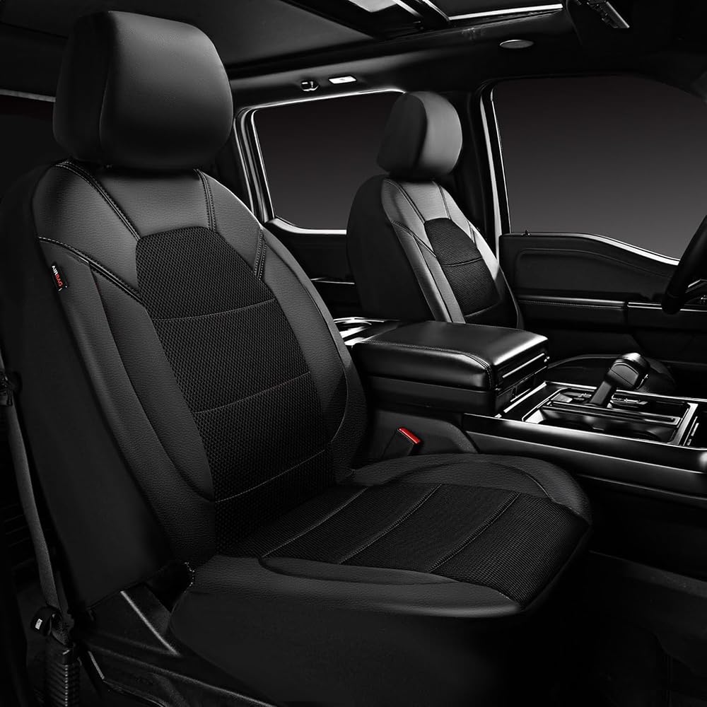 9 Pezzi Auto Set Coprisedili per Ford Focus 3 2010 2011 2012 2013 2014 2015 2016 2017 2018, Pelle Fodere Coprisedili Coprisedili Anteriori e Posteriori Traspirante Accessori,Black