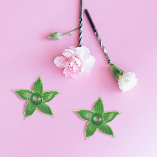 Miniatura 5 de NOLITOY Cálizes de flores artificiales, 120 unidades, de plástico, cáliz, rubor, receptáculo, base de flores, sépalos florales falsos para ramo de