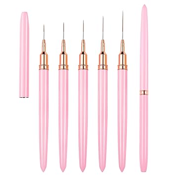 5Pcs Pink Nail Art Liner Brushes Set