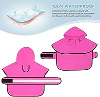 Vista 3 de Chaqueta impermeable para perros - Chaqueta de lluvia reflectante para perros con capucha, ligera, para mascotas, para perros (Grande, Rosa)