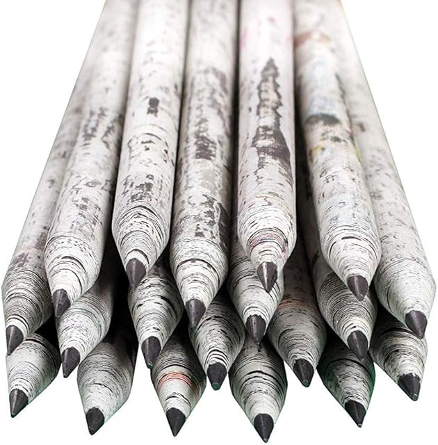 St@llion Recycled HB Pencils Newspaper Print Recycled Paper Environment-Friendly Unique Stationery Wood Free Pencils For for Writing, Drawing, Design for Office Schools Kids/Children (10 Pieces)