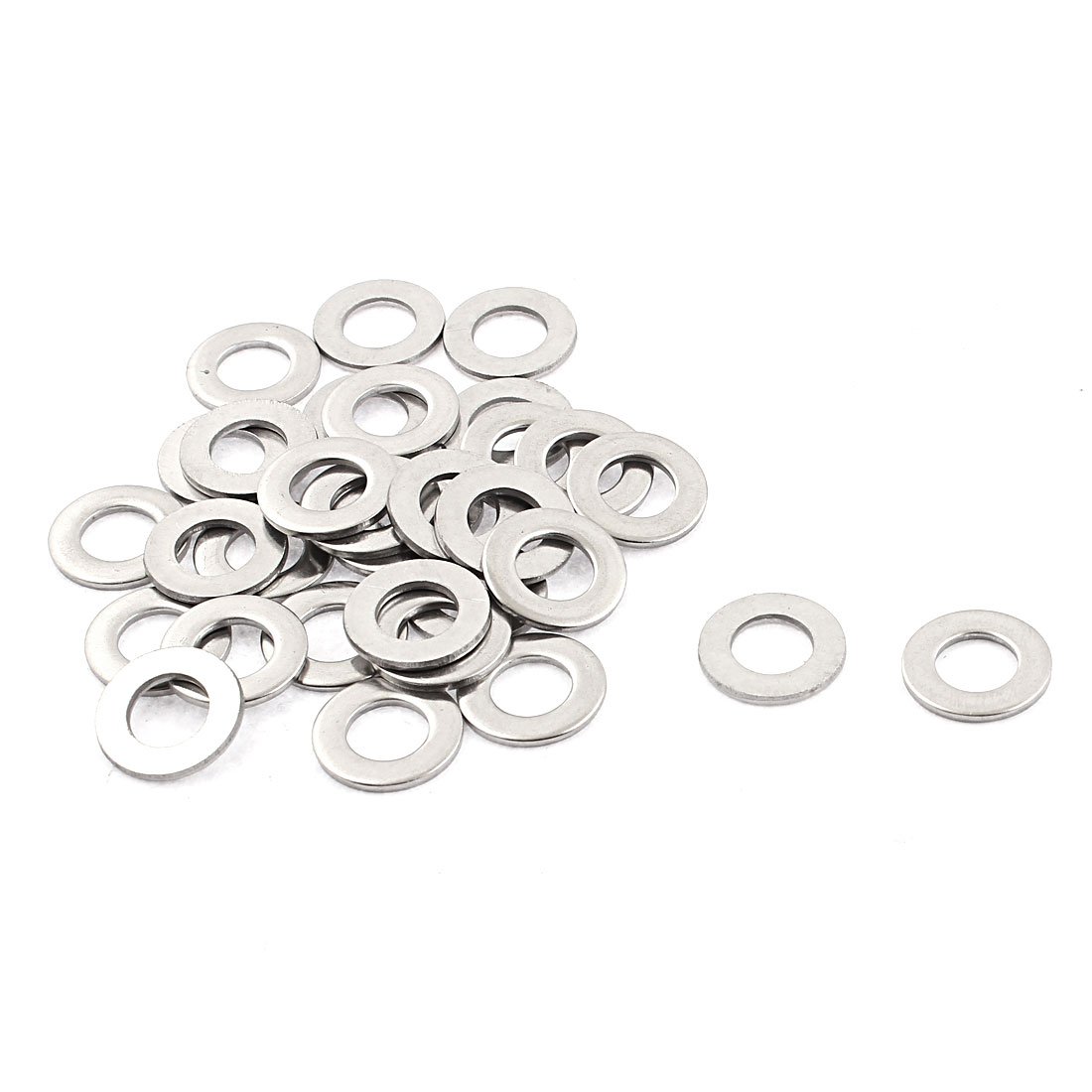 Uxcell Silver Tone Sourcing Map M8 X 16Mm X 1.6Mm Stainless Steel Flat Washer Gasket 32Pcs