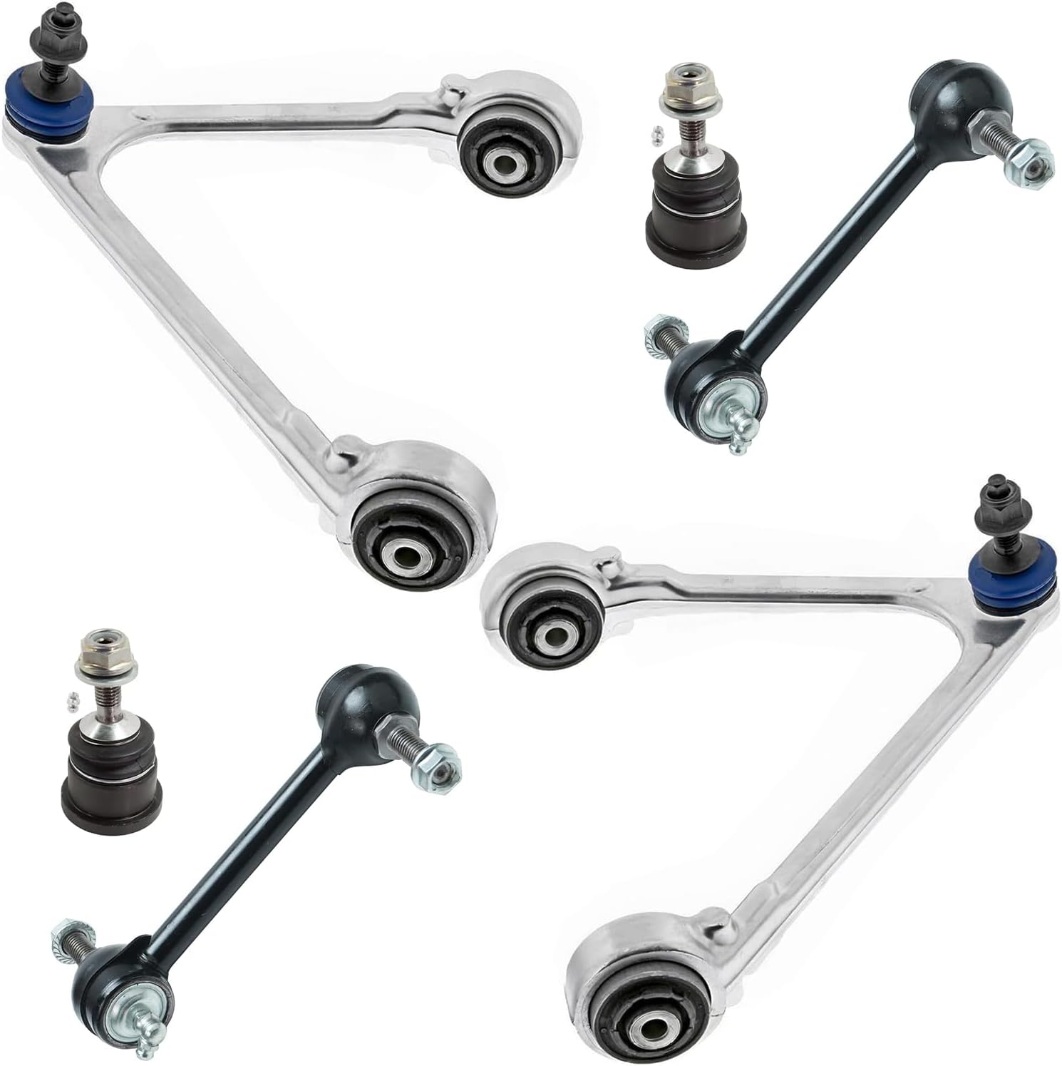 Detroit Axle - 6pc Front Control Arms Kit for Ford 2002-2003 Thunderbird 2000-2002 Lincoln LS, 2 Upper Control Arms with Ball Joints 2 Lower Ball Joints 2 Sway Bar Links Replacement