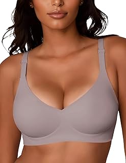 Silky Bras for Women No Underwire V Neck Bralettes for Women Cloud Feel Everyday T Shirt Bra with Extender