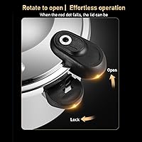 Vista 7 de Olla a presión de acero inoxidable, olla a presión de doble mango de 80 kpa, olla de cocción a presión de gran capacidad, sartén a presión de cocina