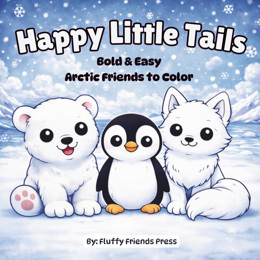Happy Little Tails: Bold & Easy Arctic Friends to Color