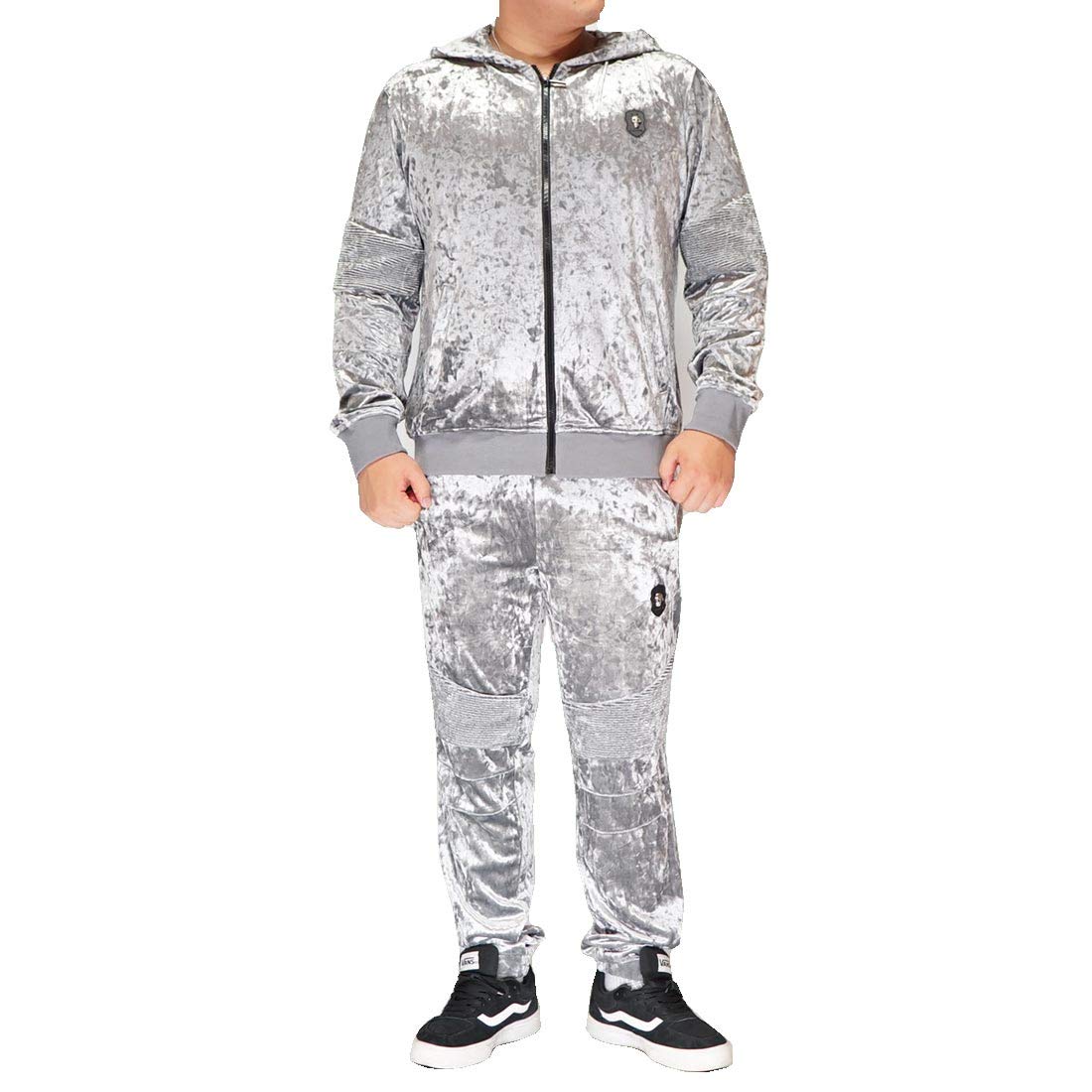 BE AMBITION スカル＆ロゴ エンボス ベロア上下セット ビーアンビション