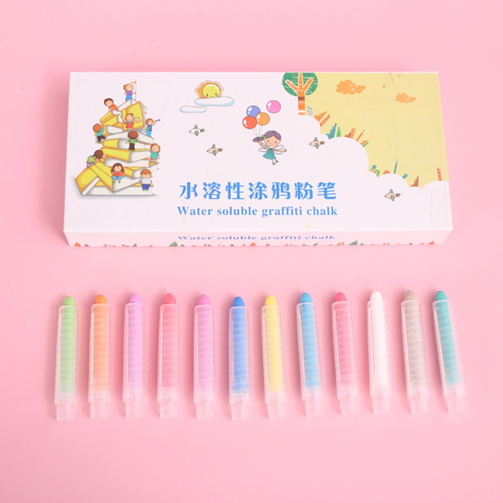 Set Premium di Gessi Solubili in Acqua Senza Polvere per Uso Educativo in Classe e a Casa Con 3 Scatole Colorate Opzionali