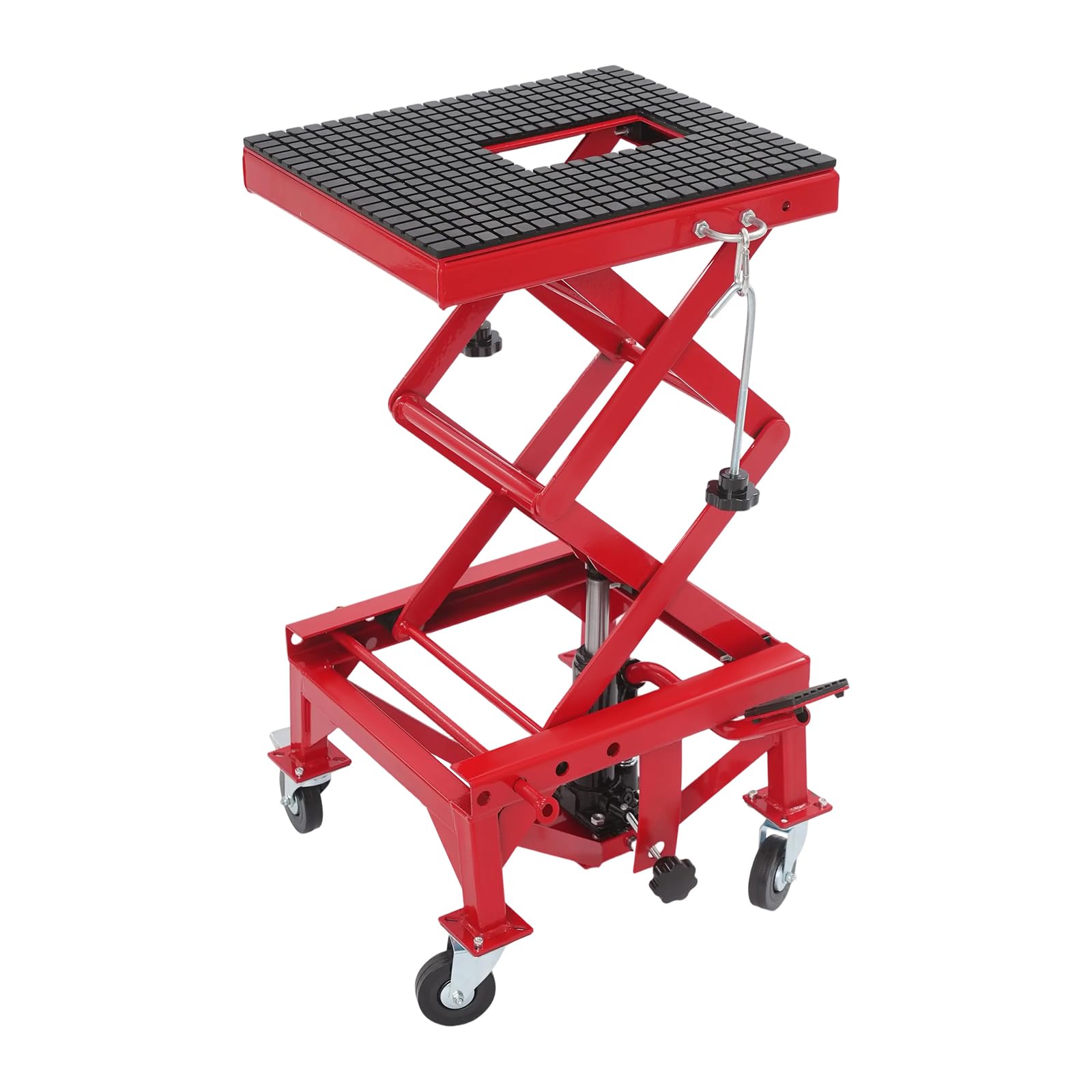 Elevador de motocicleta hasta 200 kg, plataforma elevadora para motocicletas, altura ajustable entre 35 cm y 87 cm, soporte central para motocicletas, ATV y quads