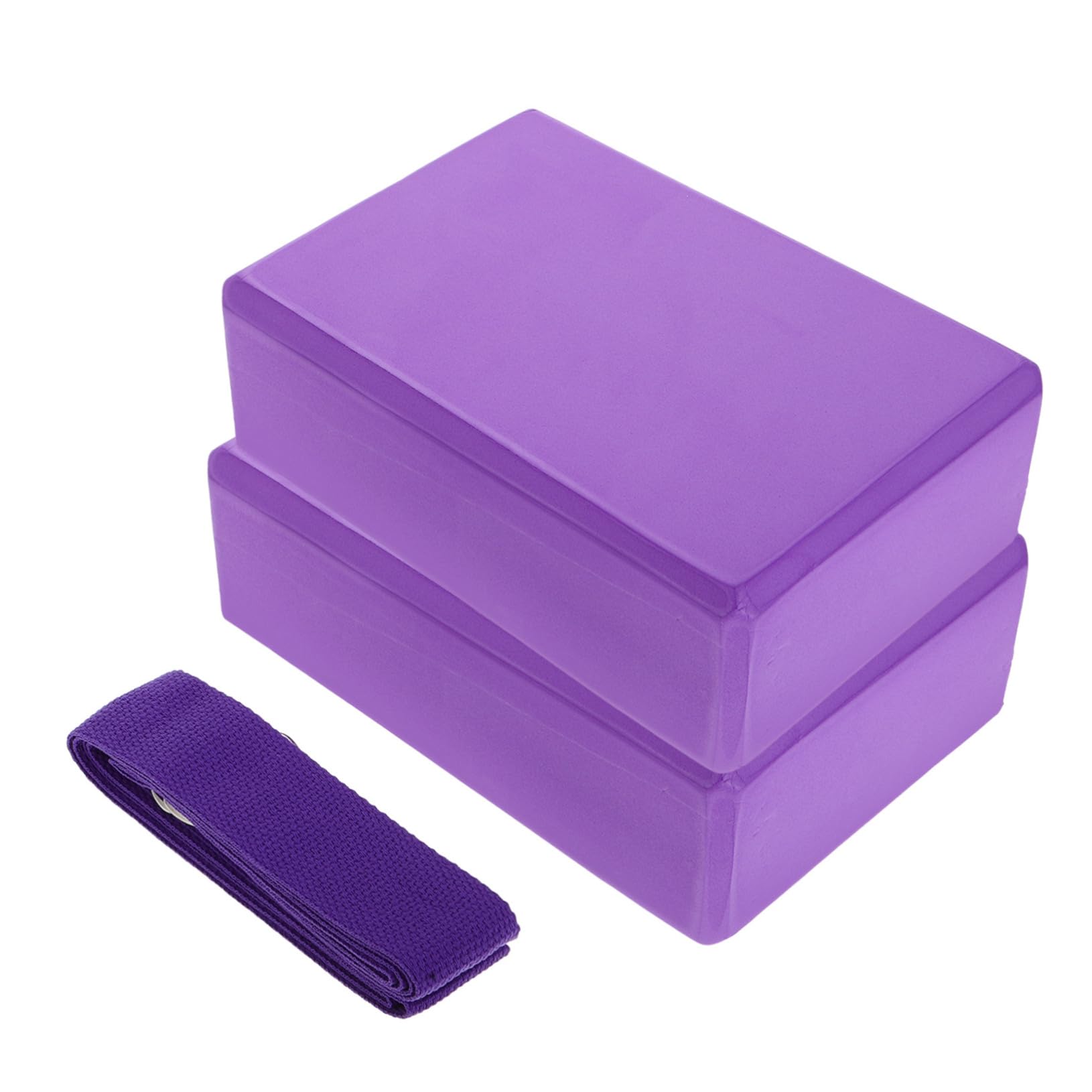 BESTonZON Blocchi Yoga con Cinghia per Estensione in Eva Porpora Set 3 Pezzi Design Leggero e Facile da Trasportare per Sessioni di Hot Yoga e Allenamenti in Ogni Luogo
