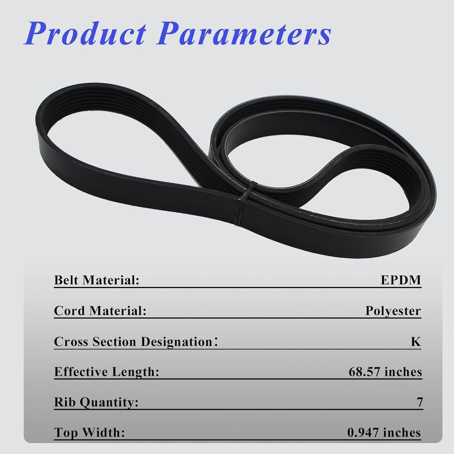 AUCERAMIC Engine Serpentine Drive Belt Fit 2010-2011 for Honda CR-V LX EX EX-L 2.4L Replace# K070685, 7PK1740, 56992REZA01