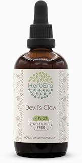 HerbEra Devil's Claw B120 Alcohol-Free Herbal Extract Tincture, Concentrated Liquid Drops Natural Devil's Claw (Harpagophytum Procumbens) 4 fl oz