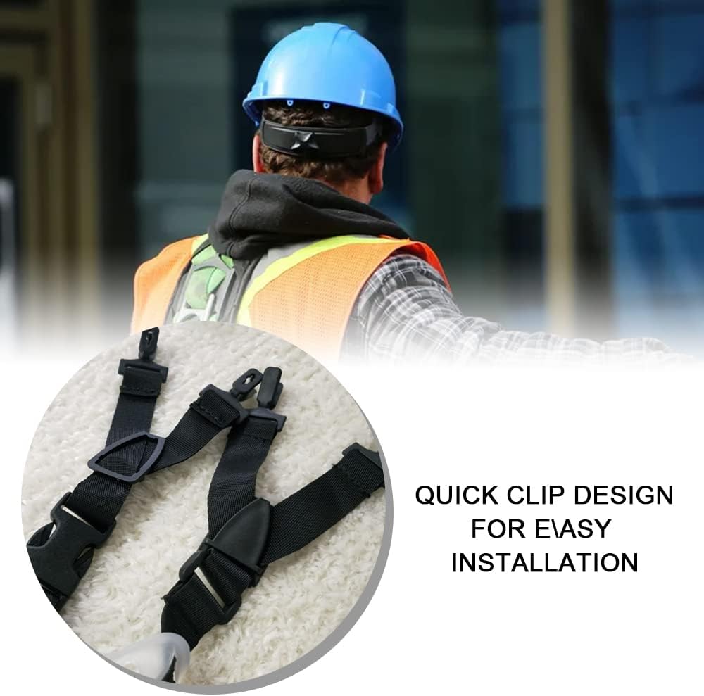 2 Pcs Hard Hats with Chin Strap - Compatible with Most Hard Hats on The Market