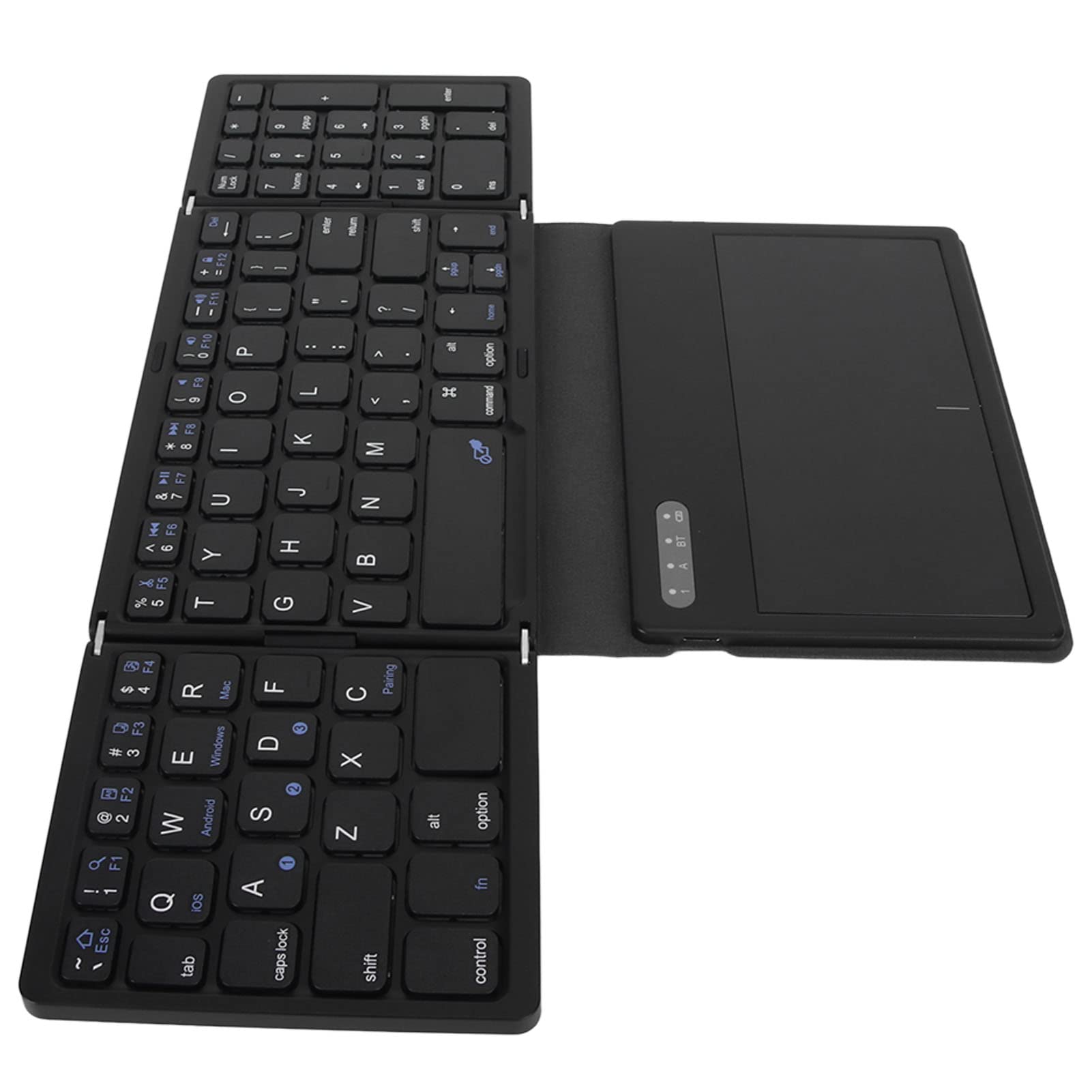Tastiera Bluetooth Pieghevole Tastiera Bluetooth 5.1 Full Size a Bassa Latenza con Touchpad Ampio per Tablet PU Pelle ABS 81 Tasti