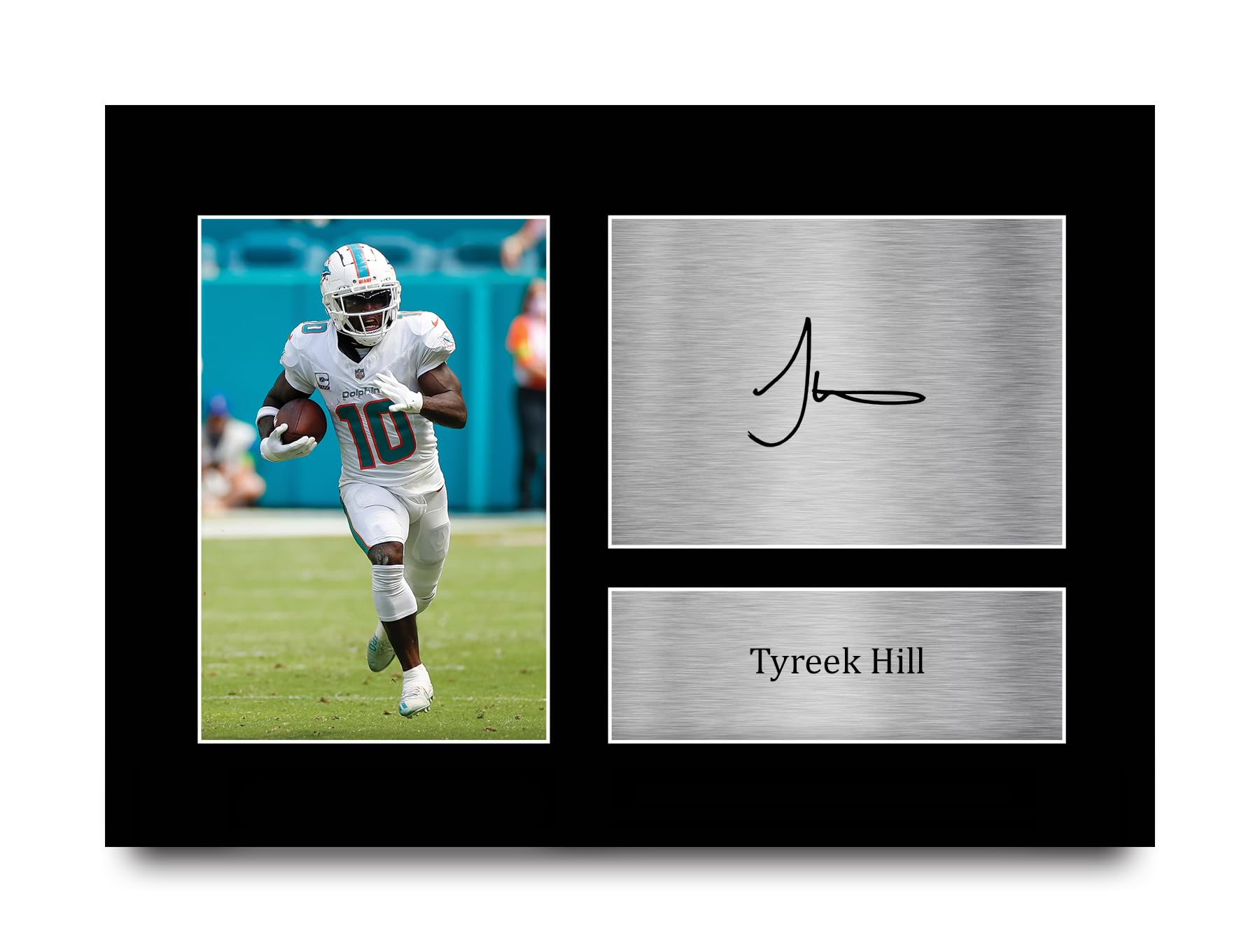HWC Trading Tyreek Hill Miami Dolphins Gifts Printed Signed Autograph Picture for American Rules Football Memorabilia Fans - A4