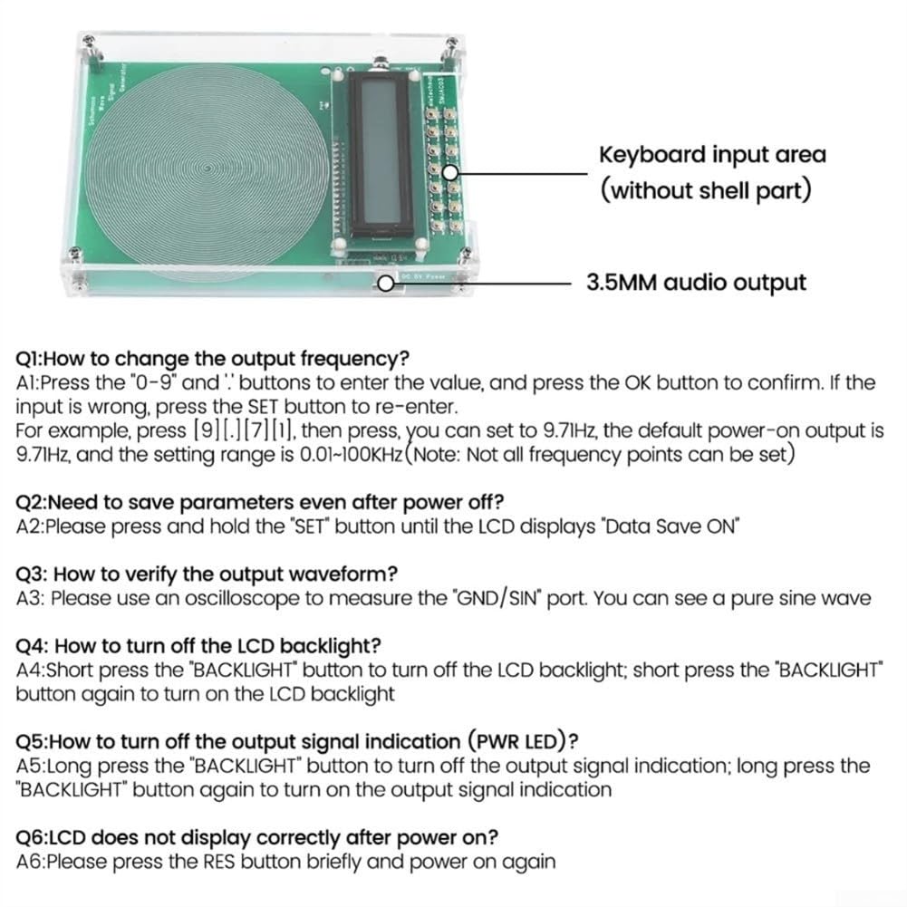 Frequenzgenerator V2 individuell einstellbar von 0,1 Hz bis 30 kHz mit SchumannWave 7,83 Hz Resonanz für Stressabbau, Meditation und verbesserten Schlaf