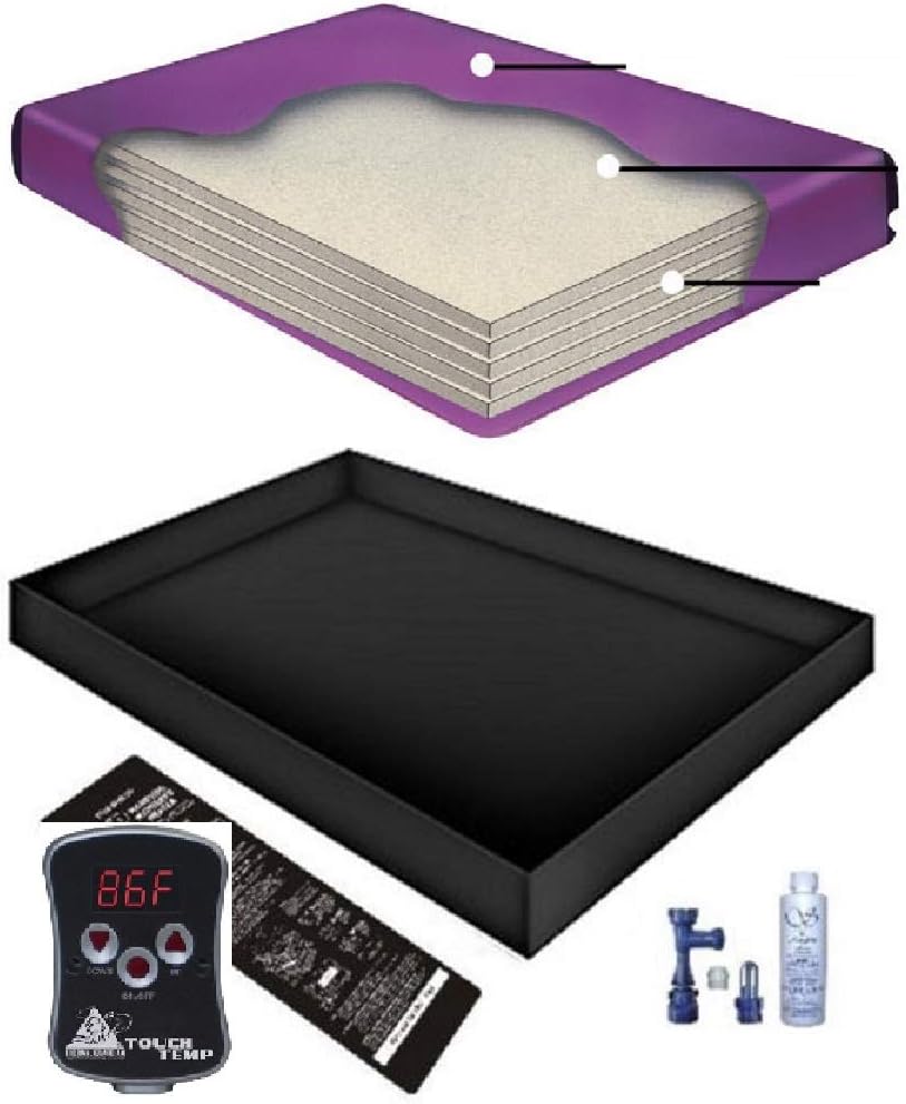 Boyd's 98% WAVELESS WATERBED Mattress/Liner/Digital Heater/Fill Drain/Conditioner KIT (California King 72x84 Tranq5GT1)
