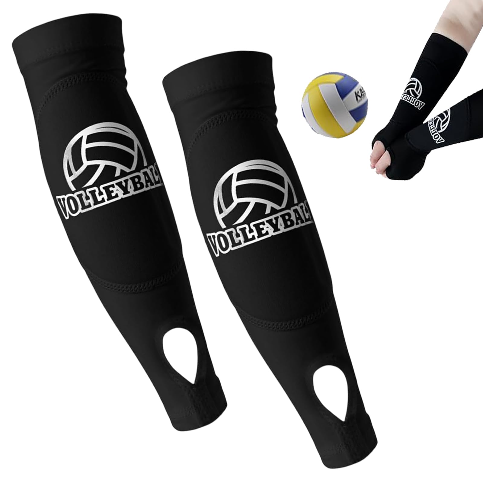 1 Par Manguitos Voleibol Niña Manguitos Voleibol Mujer Mangas Voleibol PUños con Almohadillas Protectoras y Orificios para Pulgares para Golf Ciclismo y Baloncesto
