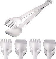 Vista 1 de Pinzas pequeñas para servir de acero inoxidable de 6 pulgadas, juego de 4 (cepilladas)