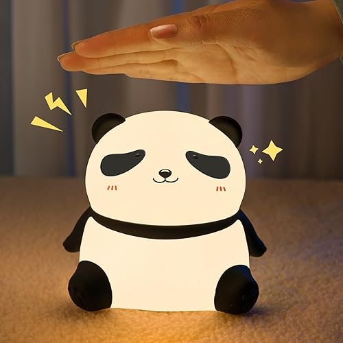 Miniatura 1 de Luz nocturna de panda, luz blanda para niños, luz LED de noche para habitación de niños, 3 niveles regulables, luces nocturnas para lactancia