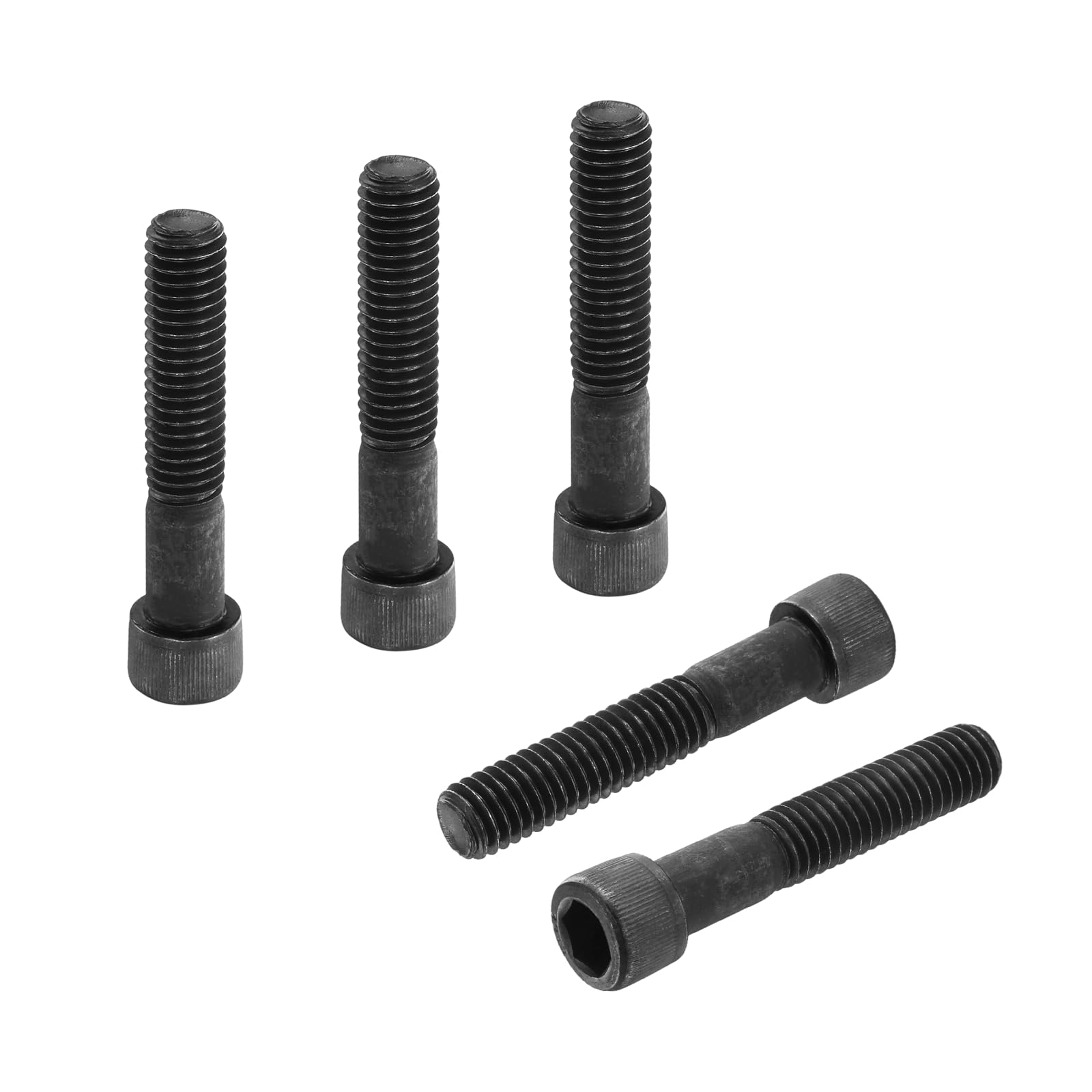 PATIKIL 3/8"-16 x 2 Socket Head Cap Screws Bolts, 10Pcs Carbon Steel Hex Head Metric Screws for Door Road Bicycle Mountain Bike Auto Ship Communication Equipment, Black