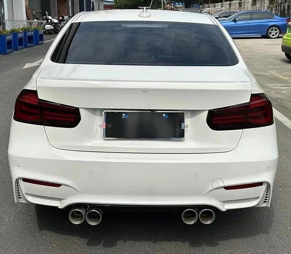 Quad Car Exhaust Tip Tailpipe For BMW F30 F31 318i 2013-2016 Carbon Fiber Tip Exhaust System Rear End Components(Black)