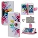 iPhone 5 5S/ iPhone SE Case, xhorizon TM FLK Simple Floral Beautiful Colorful Flower Magnetic Flip Leather Case for iPhone 5 5S / iPhone SE (2016)