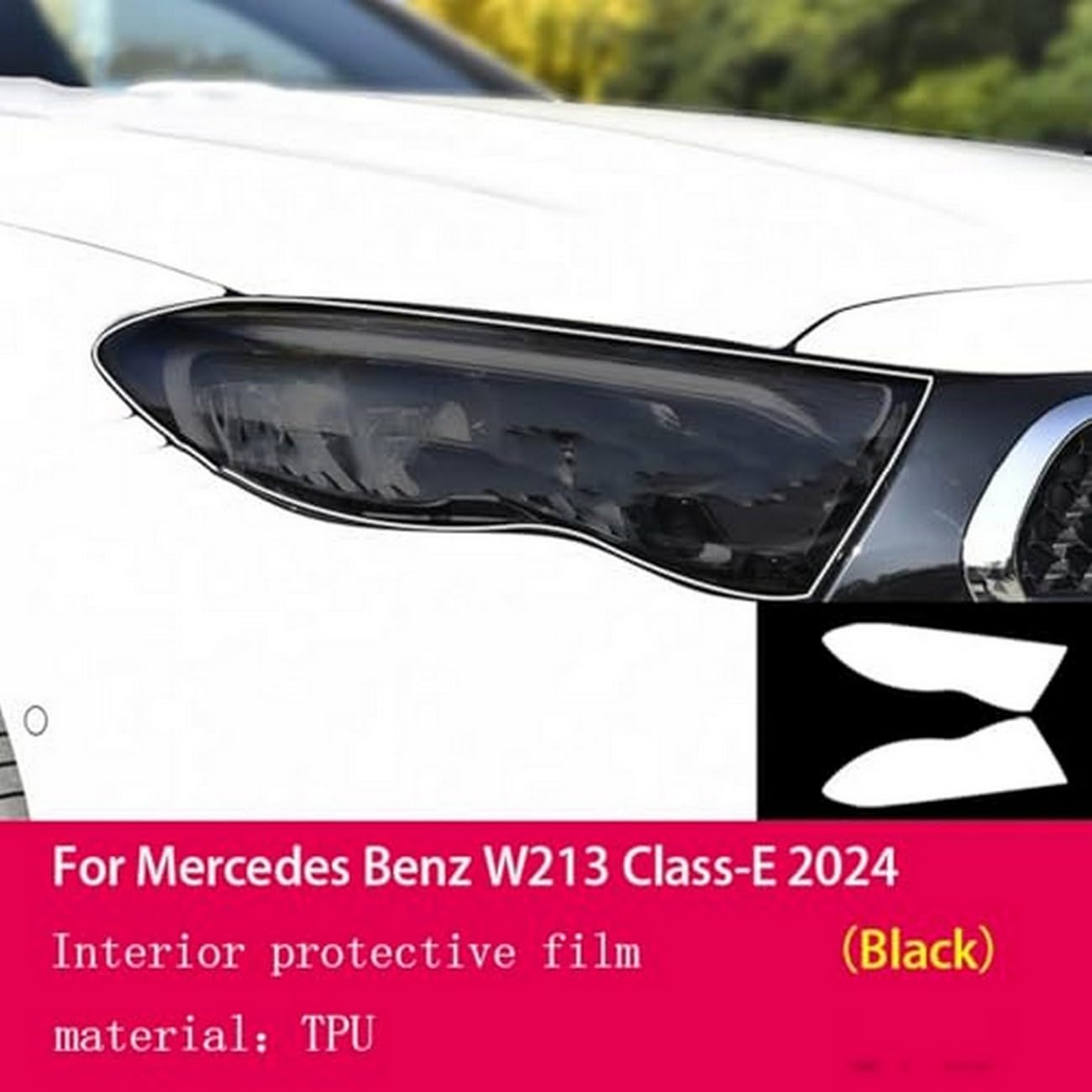 Zewnętrzny reflektor samochodowy odporny na zarysowania folia ochronna TPU, do Mercedes Benz W213 Class-E 2024-25