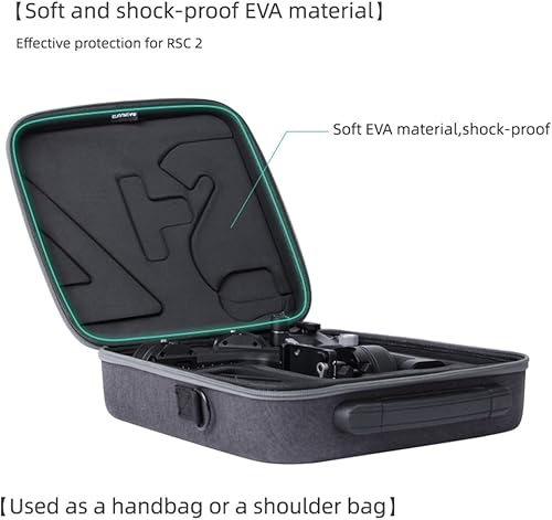 Miniatura 7 de Anbee Estuche de transporte portátil, bolsa de hombro de almacenamiento, caja rígida de viaje compatible con DJI RSC2 / Ronin SC 2 Estabilizador de