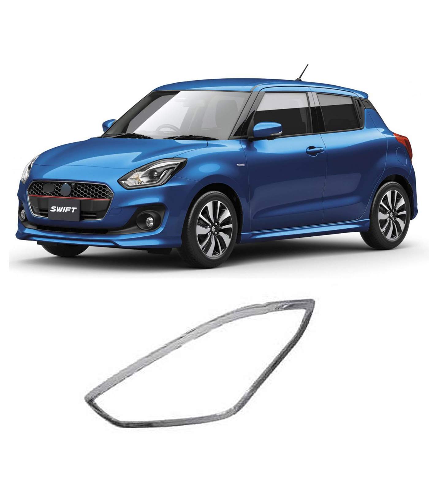 AutoWhizz Chrome Head Light Cover Swift 2017 Onwards