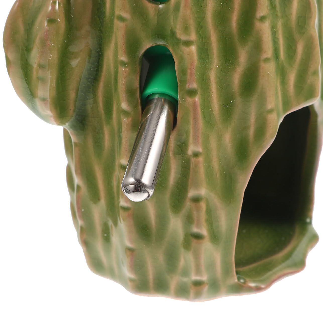 Dispenser d Acqua per Criceti e Chinchilla in Ceramica Verde da 80 Ml, Set Supporto Regolabile, Antigoccia e Facile da Usare
