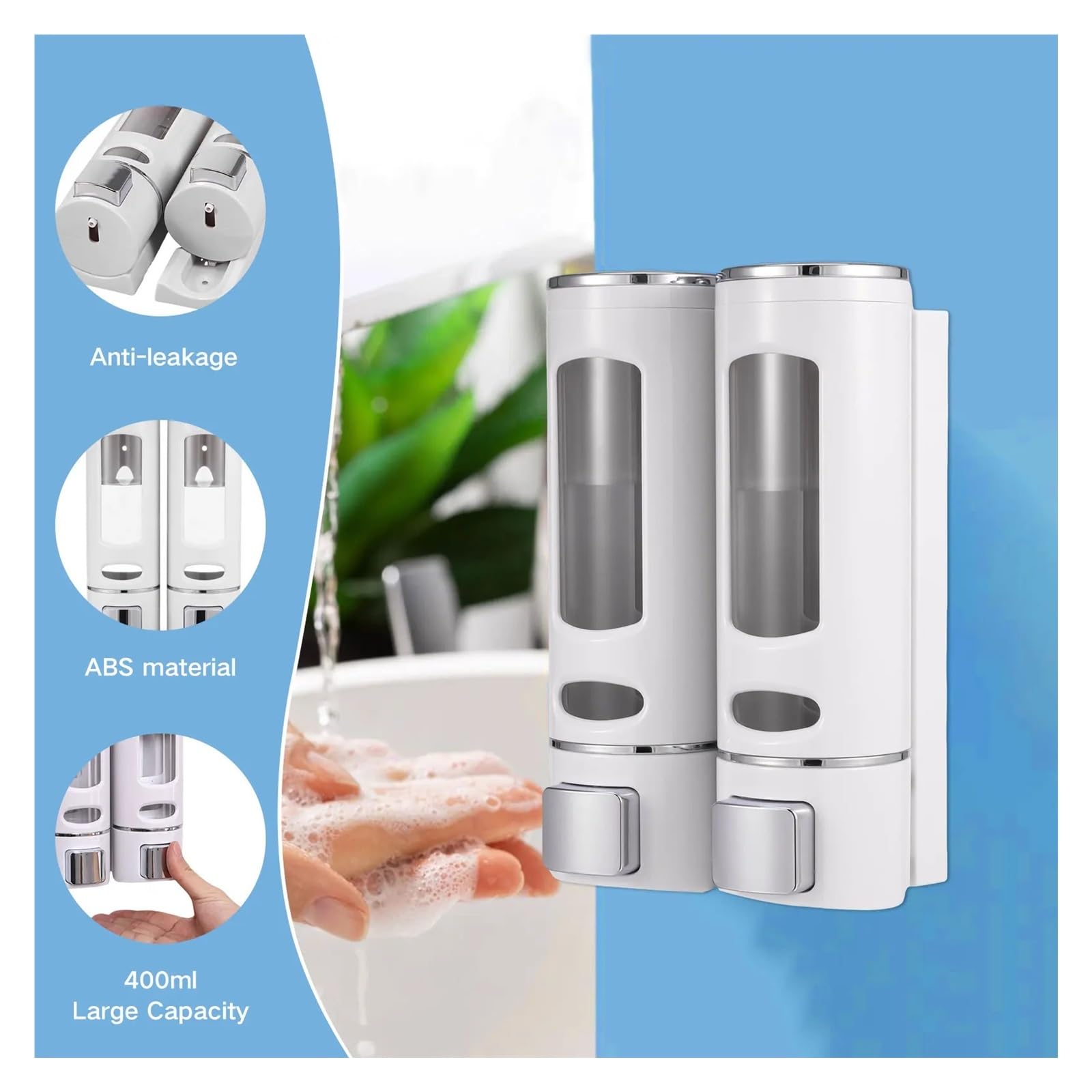 Dispenser Doccia Muro Dispenser di sapone for doccia 2 pezzi/3 pezzi da 400 ml