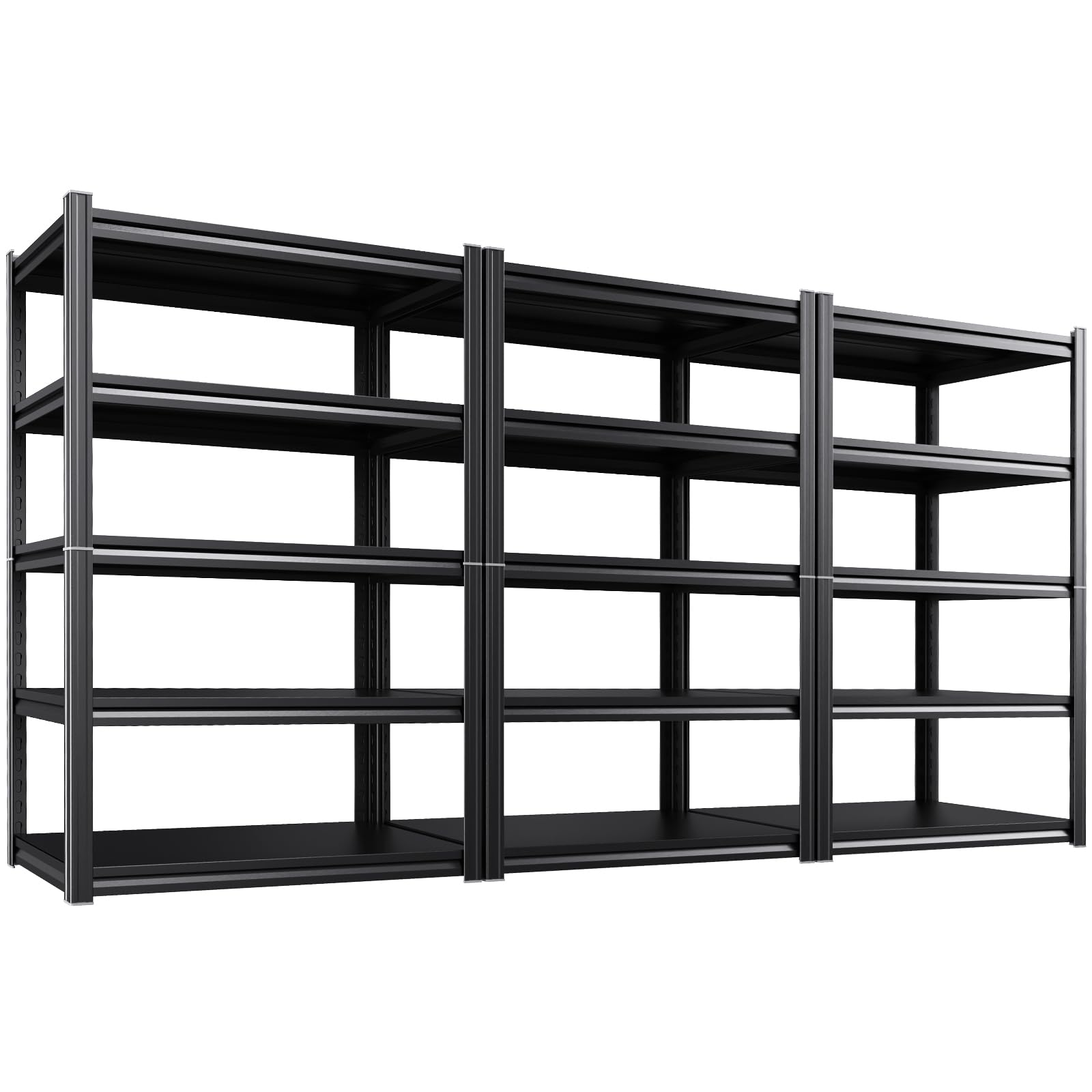 3-Pack Heavy Duty Garage Shelving for Large Storage &amp; Garage Organization, 71"H x 46"W x 20"D Adjustable 5-Tier All Metal Storage Shelf for Tools, Storage Bins, Bulk Items, Warehouse &amp; Workshop